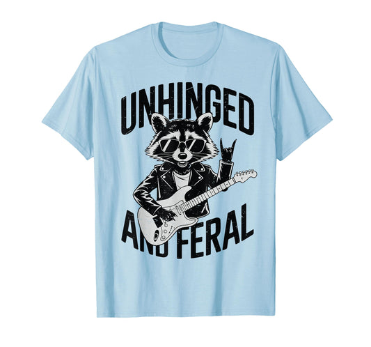 Unhinged And Feral Funny Raccoon Rock Music Youth Toddler T-Shirt