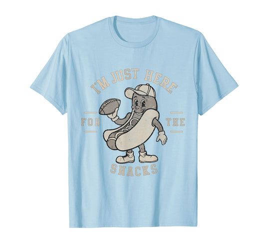 Funny I'm Just Here For The Snacks Football T-Shirt