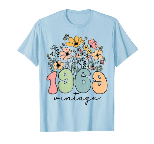 55 Years Old Vintage 1969 Flowers 55th Birthday Floral Women T-Shirt