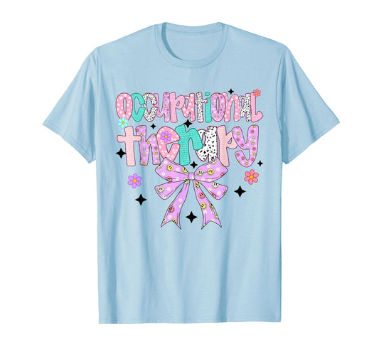 Groovy Occupational Therapy Preppy Coquette Bow OT Assistant T-Shirt
