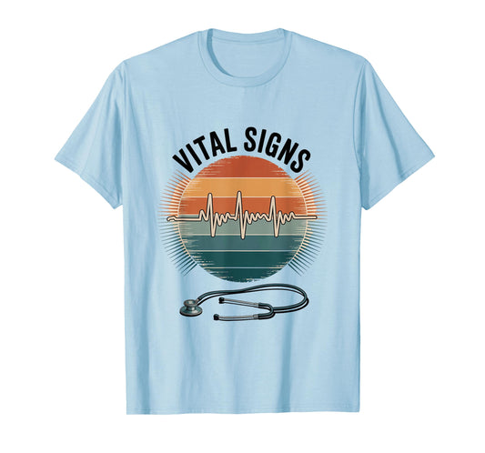 Vital Signs Heartbeat Stethoscope Sunset T-Shirt