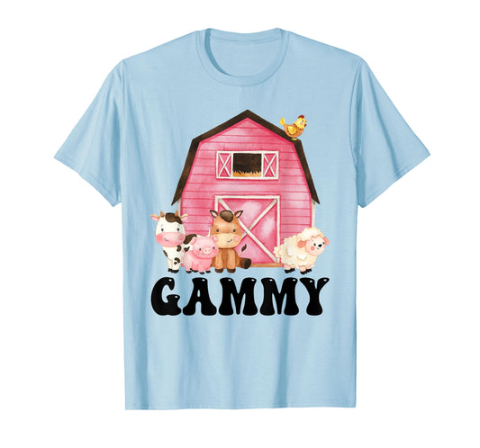 Funny Gammy Farm Animals Birthday Theme Matching Family T-Shirt