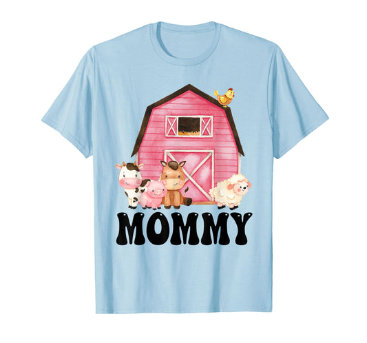 Funny Mommy Farm Animals Birthday Theme Matching Family T-Shirt