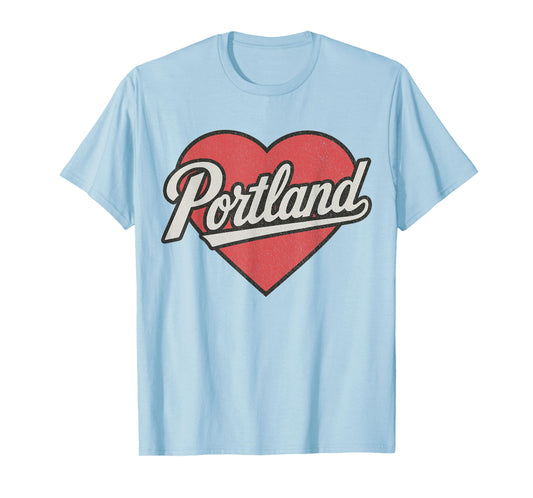 Retro Portland Heart City Pride Throwback Portland T-Shirt