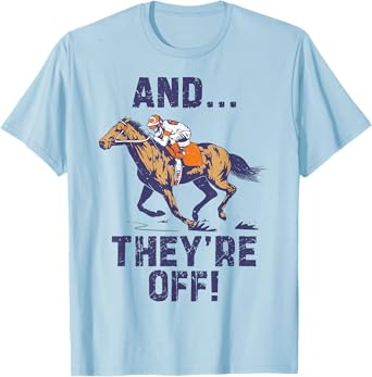 Horse Racing Shirt Toddler Kids Boys Girls And They're Off T-Shirt