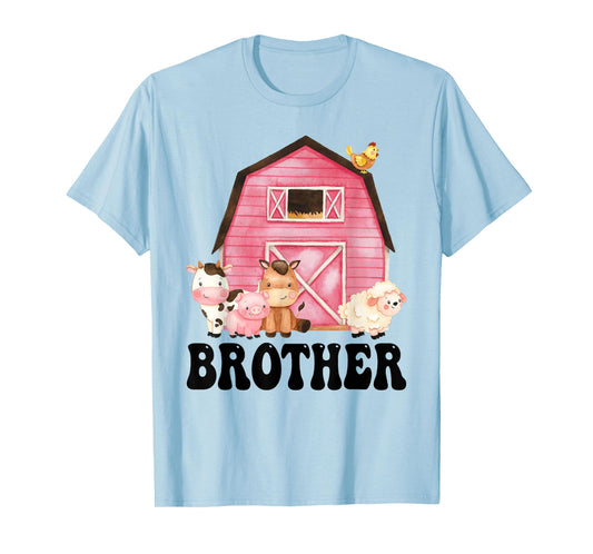 Funny Brother Farm Animals Birthday Theme Matching Family T-Shirt