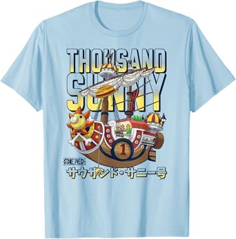 One Piece Anime Thousand Sunny Pirate Ship T-Shirt