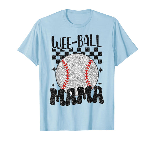 Wee Ball Mama Leopard Baseball Player Mom Life Mothers Day T-Shirt