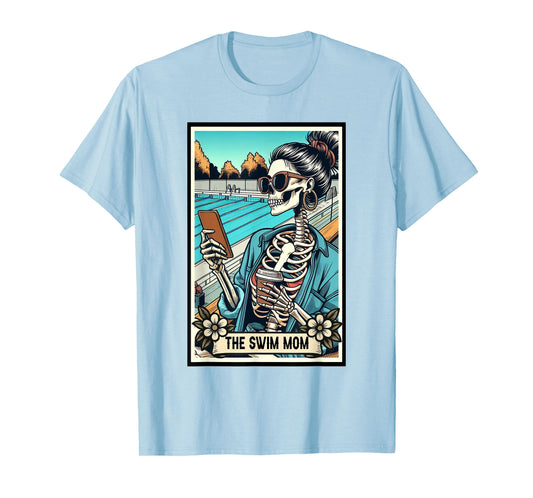 Swim Mom Swimming Coffee Lover The Swim Mom Tarot Card T-Shirt