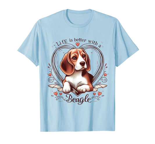 Life is Better with a Beagle Cute Dog Lover Gift Men Women T-Shirt