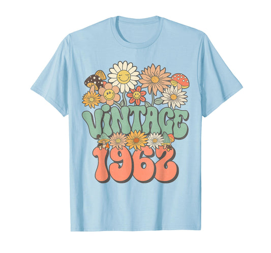 Vintage 1962 Daisy Hippie Groovy Wildflower 63rd Birthday T-Shirt