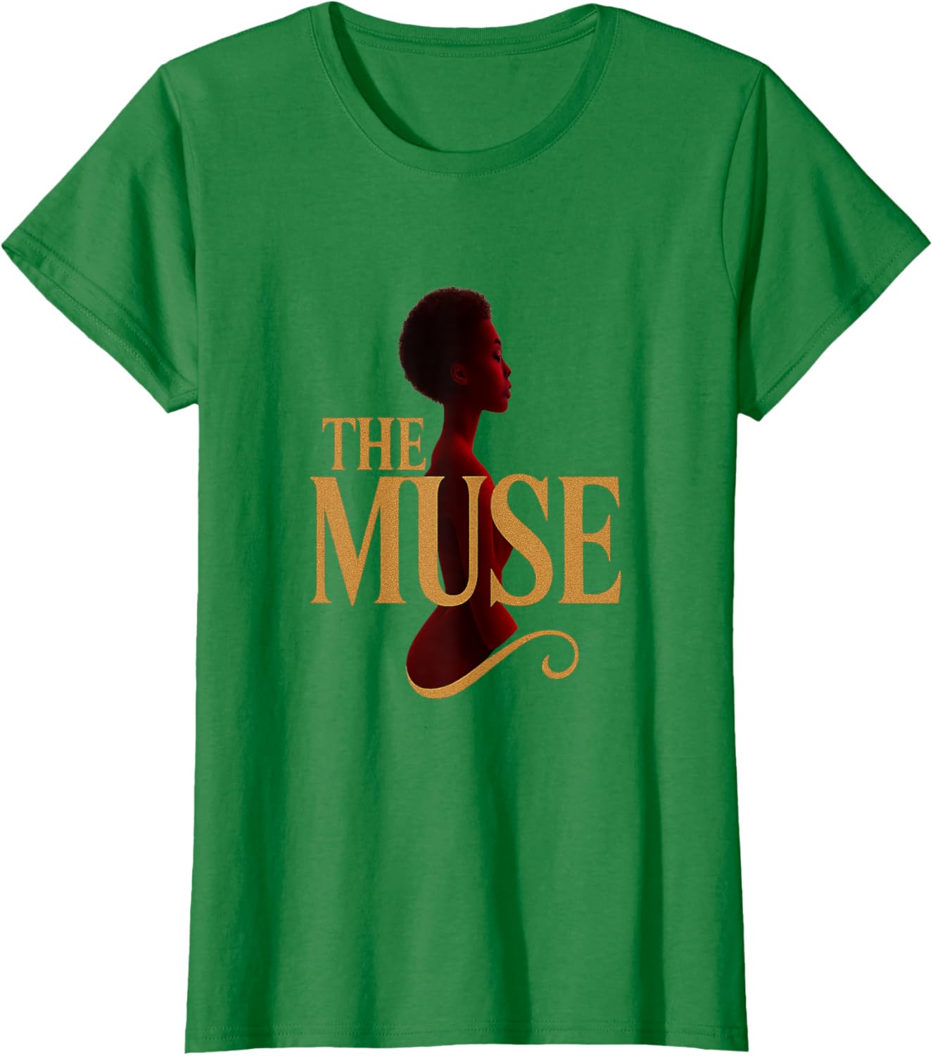 The Muse Green T-Shirt for Women - Artistic Design