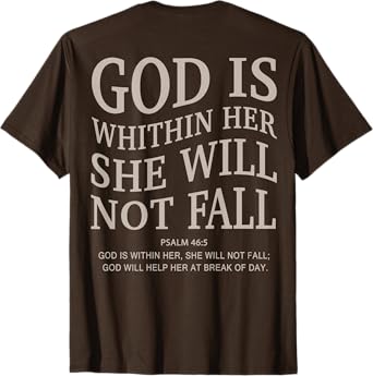 Men God Is Within Her She Will Not Fall Christian Girl Women T-Shirt