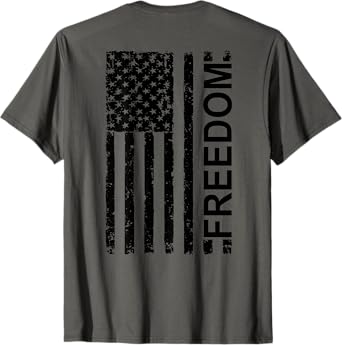 American Flag Distressed USA Freedom T-Shirt for Women Men