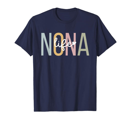 Nona Life Nona Grandma Nona Grandmother T-Shirt, Small, Black