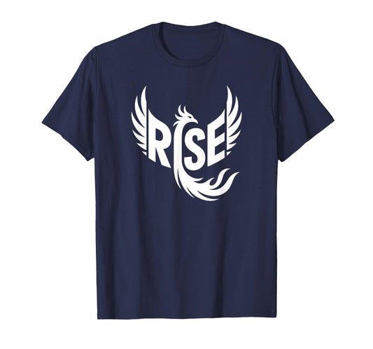 Rise Phoenix Word Art - Rebirth Strength & Fire Design T-Shirt
