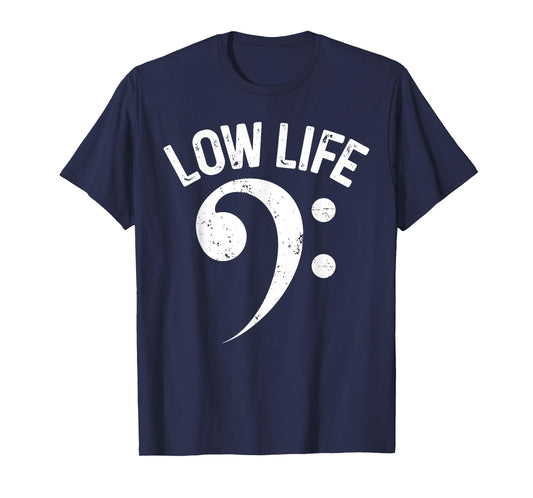 Vintage Funny Low Life Classic Bass Clef Music Lover T-Shirt
