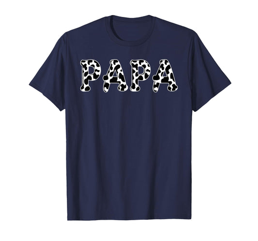 Cow Papa Birthday Family Matching Girl Boy Farm Birthday T-Shirt