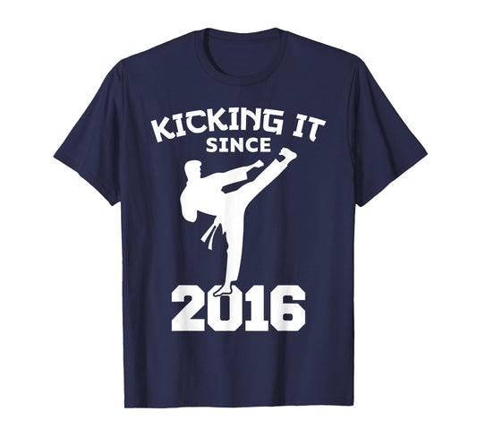 Karate Martial Arts Kicking It Since 2016 Funny Kid Birthday T-Shirt