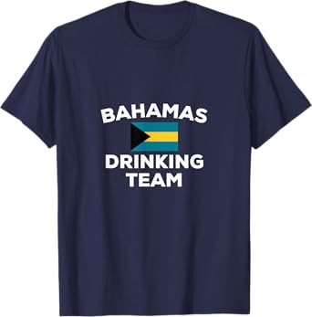 Bahamas Drinking Team Flag Island Beach Funny Beer Party Men Women T-Shirt