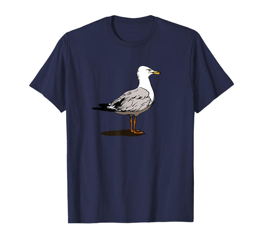 Funny Seagull Bird Ocean Beach Summer Wildlife Nature Art T-Shirt