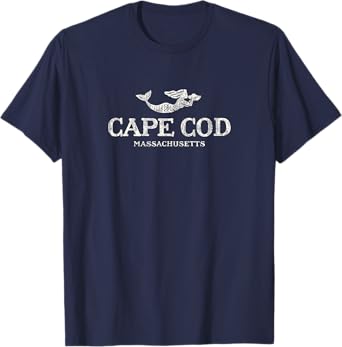 Cape Cod MA T-Shirt Vintage Mermaid & Seashell Tee T-Shirt