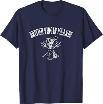 British Virgin Islands T-Shirt Vintage Mermaid Nautical Tee