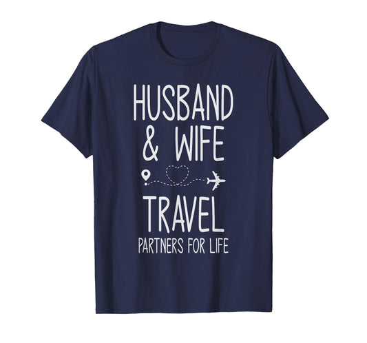Couple Matching Husband And Wife Travel Partners For Life T-Shirt