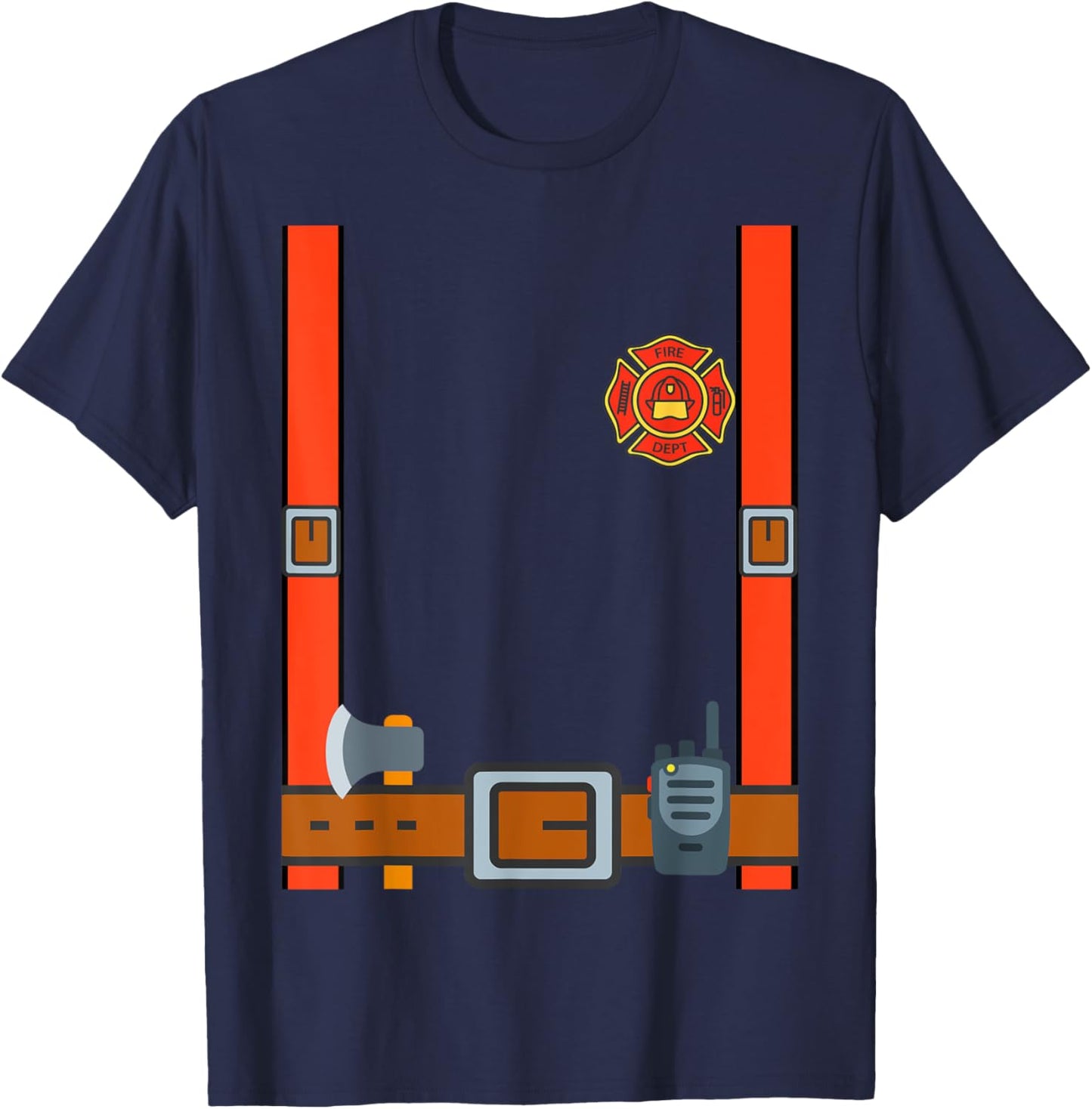 Fireman Halloween DIY Firefighter Uniform Costume Dressup T-Shirt