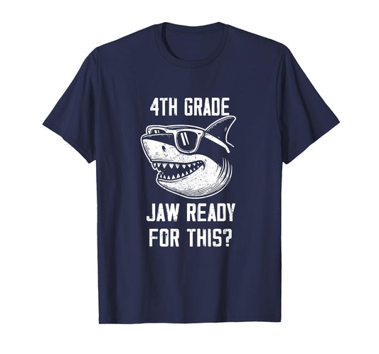4th Grade Jaw Ready For This Kids Shark Ocean Wildlife T-Shirt