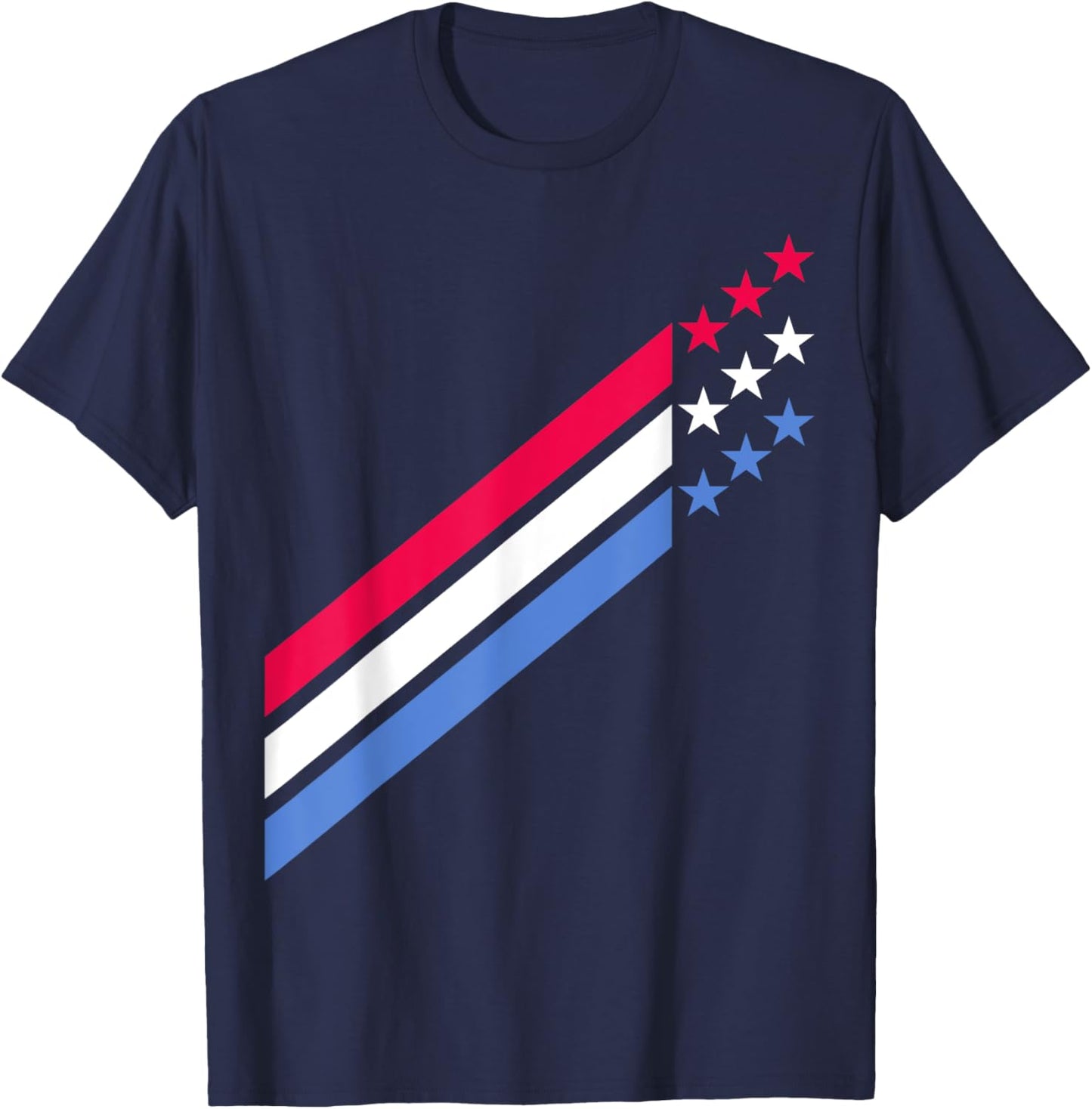 USA American Patriotic Red White Blue Stars & Stripes Sports T-Shirt