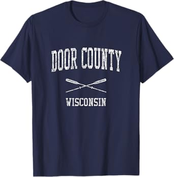 Door County Wisconsin WI Vintage Nautical Sports Design Tee T-Shirt