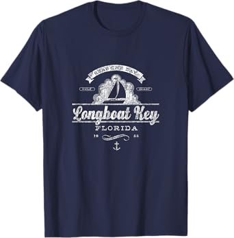 Longboat Key FL Sailboat T-Shirt Vintage Nautical Tee T-Shirt