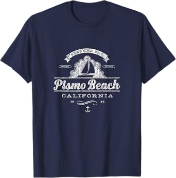 Pismo Beach CA Sailboat T-Shirt Vintage Nautical Tee T-Shirt