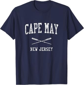 Cape May New Jersey NJ Vintage Nautical Sports Design Tee T-Shirt