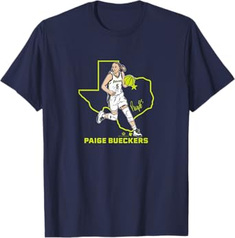 Paige Bueckers State Star Pose: Dallas Basketball T-Shirt