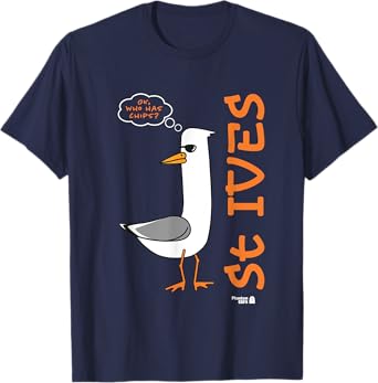 OK, Who Has Chips? St Ives Seagull Funny Joke Design T-Shirt