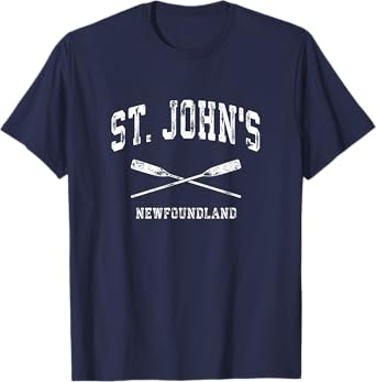 St. John's Newfoundland Vintage Nautical Crossed Oars T-Shirt