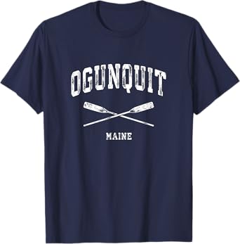 Ogunquit Maine Vintage Nautical Crossed Oars T-Shirt