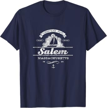 Salem MA Sailboat T-Shirt Vintage Nautical Throwback Tee T-Shirt