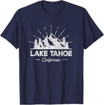 Lake Tahoe California CA T Shirt Vintage Hiking Retro Tee T-Shirt