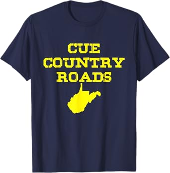 Cue Country Roads T-shirt Blue and Gold