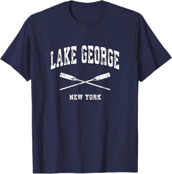 Lake George New York Vintage Nautical Crossed Oars T-Shirt