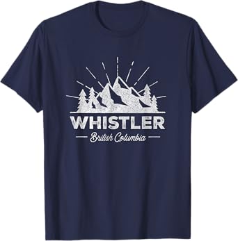 Whistler British Columbia T Shirt Vintage Skiing Retro Tee T-Shirt