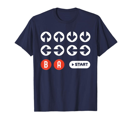 Up Up Down Left Right B A Start Cheat Code Funny Video Game T-Shirt