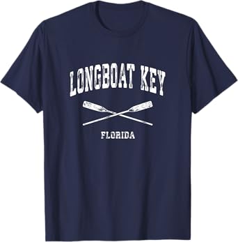 Longboat Key Florida Vintage Nautical Crossed Oars T-Shirt