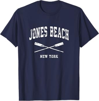 Jones Beach New York Vintage Nautical Crossed Oars Men Women Kids T-Shirt