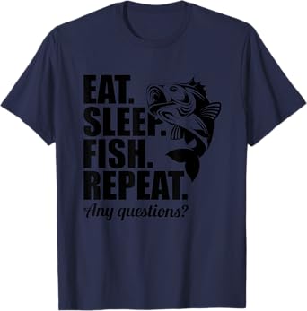 Eat Sleep Fish Repeat Fun Cool Fisherman Fish Gift T-Shirt