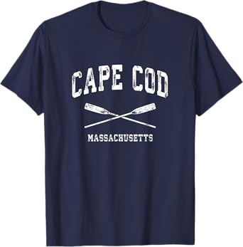 Cape Cod Massachusetts Vintage Nautical Crossed Oars T-Shirt