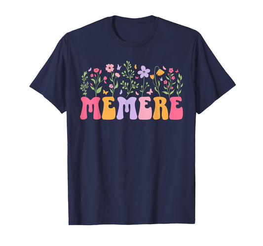 Memere Flowers French Grandma Memere Grandmother T-Shirt
